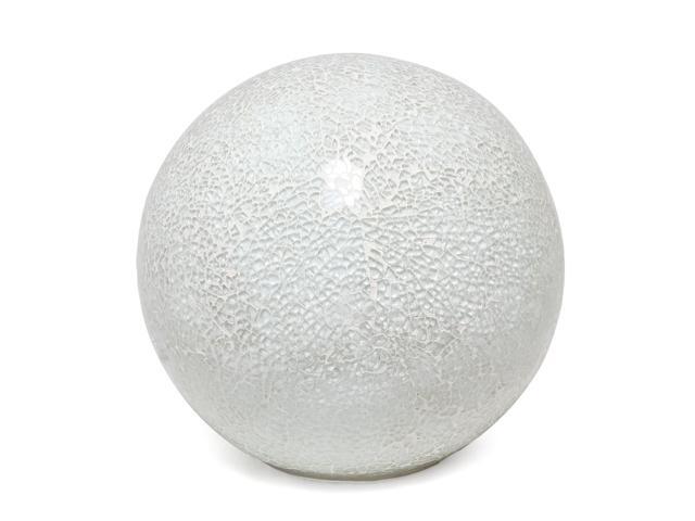 Simple Designs 1 Light Mosaic Stone Ball Table Lamp White