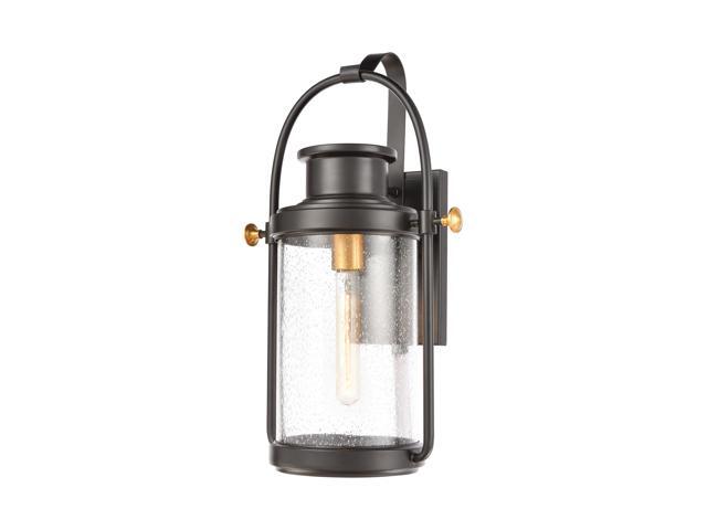 Wexford 1-Light Sconce in Matte Black with Seedy Glass