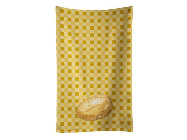 Caroline's Treasures Potato on Basketweave Decorated dish towel 25Hx15W Multicolor