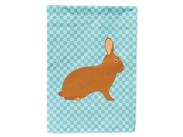 Caroline's Treasures BB8143CHF Rex Rabbit Blue Check Canvas House Flag Size Multicolor