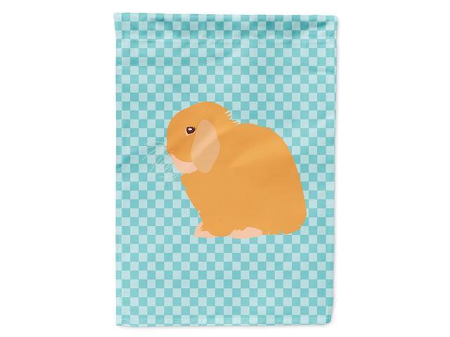Caroline's Treasures BB8142CHF Holland Lop Rabbit Blue Check Canvas House Flag Size Multicolor