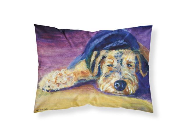 Caroline's Treasures 7344PILLOWCASE Snoozer Airedale Terrier Fabric Standard Pillowcase Large Multicolor