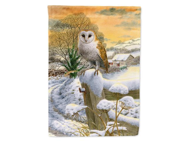 Caroline's Treasures ASA2002CHF Sunset Barn Owl Canvas House Size Flag Multicolor Large