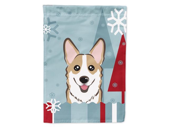 Caroline's Treasures BB1749CHF Winter Holiday Sable Corgi Canvas House Size Flag Multicolor Large