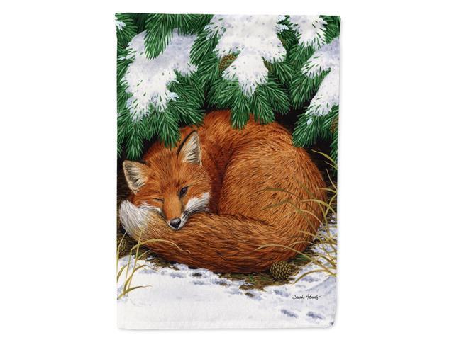 Caroline's Treasures ASA2044CHF Fox Nap Time Canvas House Size Flag Multicolor Large