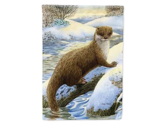 Caroline's Treasures ASA2050CHF Otter on the Bank Canvas House Size Flag Multicolor Large