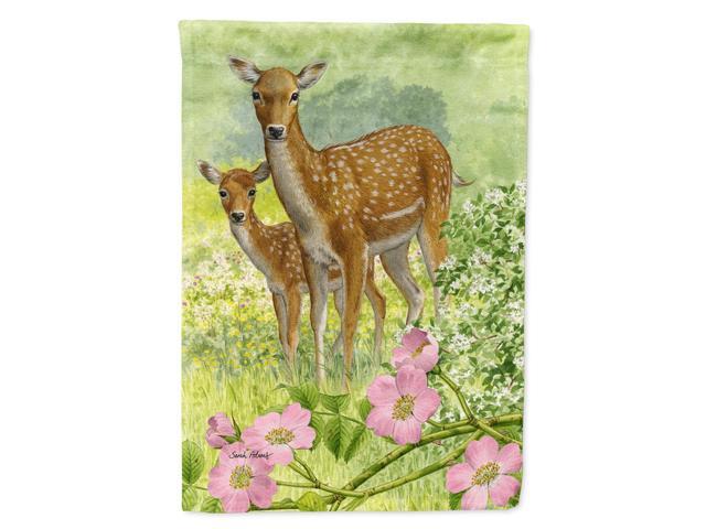 Caroline's Treasures ASA2130CHF Fallow Deer & Calf Canvas House Size Flag Multicolor Large