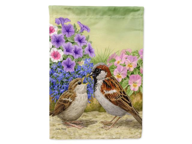 Caroline's Treasures ASA2112CHF House Sparrows Canvas House Size Flag Multicolor Large