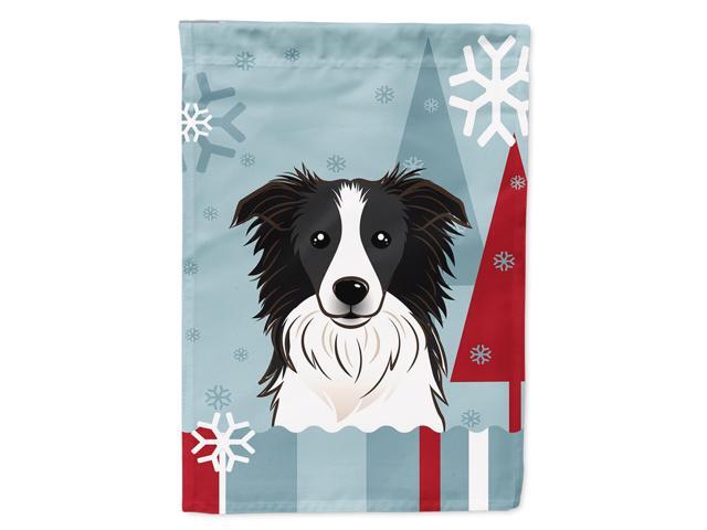 Caroline's Treasures BB1737CHF Winter Holiday Border Collie Canvas House Size Flag Multicolor Large