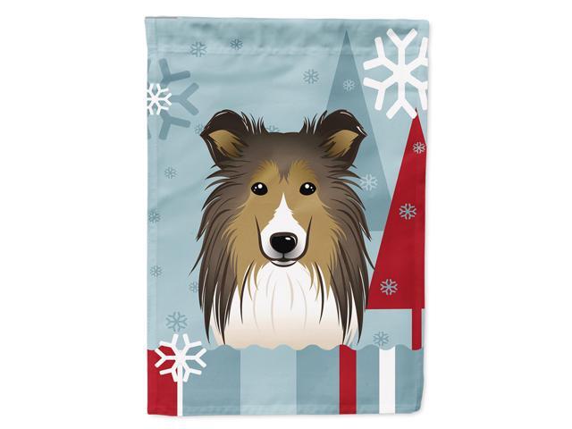 Caroline's Treasures BB1738CHF Winter Holiday Sheltie Canvas House Size Flag Multicolor Large