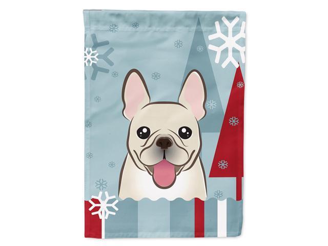 Caroline's Treasures BB1734CHF Winter Holiday French Bulldog Canvas House Size Flag Multicolor Large