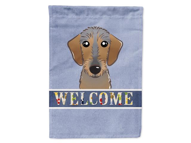Caroline's Treasures BB1419CHF Wirehaired Dachshund Welcome Flag Canvas Large Multicolor
