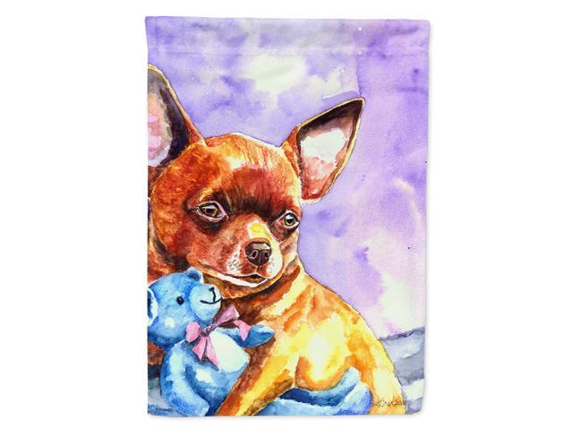 Caroline's Treasures 7340CHF Chihuahua with Teddy Bear Flag Canvas Large Multicolor