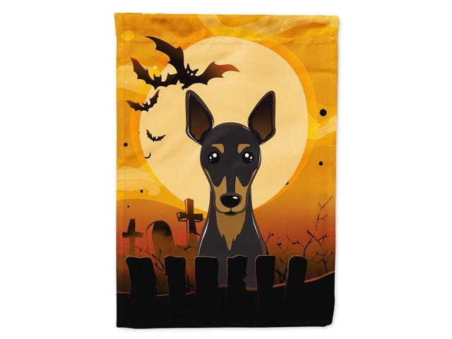 Caroline's Treasures BB1798CHF Halloween Min Pin Canvas House Size Flag Multicolor Large