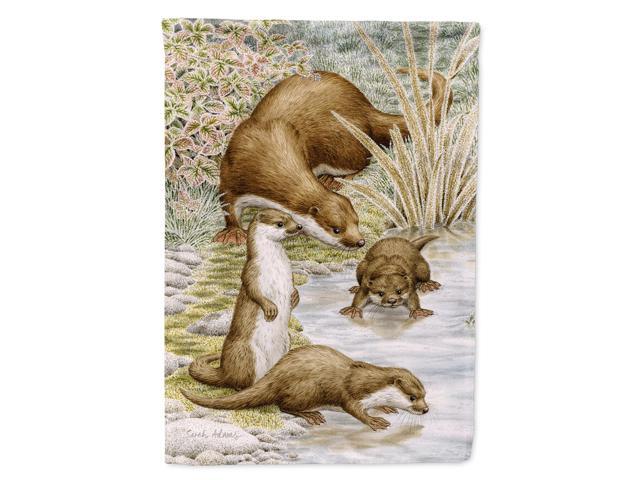 Caroline's Treasures ASA2075CHF Otter Family Canvas House Size Flag Multicolor Large