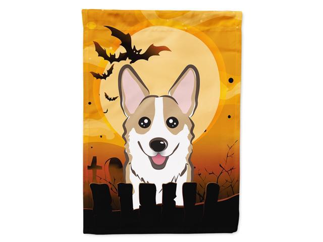 Caroline's Treasures BB1811CHF Halloween Sable Corgi Canvas House Size Flag Multicolor Large