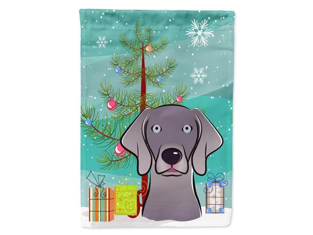 Caroline's Treasures BB1603CHF Christmas Tree and Weimaraner Canvas House Flag Large Multicolor