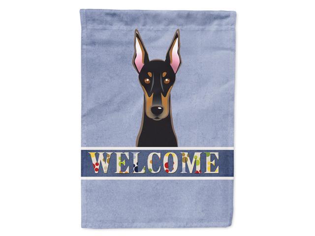 Caroline's Treasures BB1431CHF Doberman Welcome Flag Canvas Large Multicolor