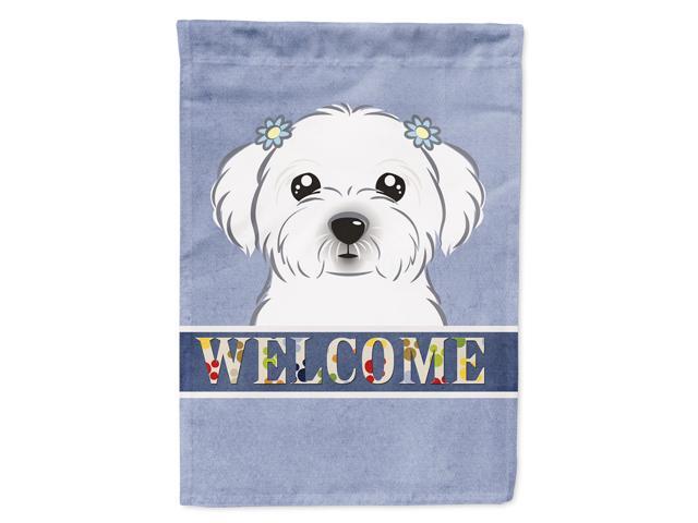Caroline's Treasures BB1394CHF Maltese Welcome Canvas House Flag Large Multicolor