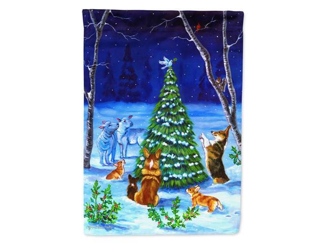 Caroline's Treasures 7304CHF Corgi Christmas Peace Flag Canvas Large Multicolor