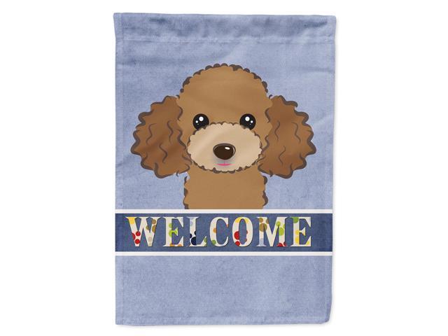 Caroline's Treasures BB1442CHF Chocolate Brown Poodle Welcome Flag Canvas Large Multicolor