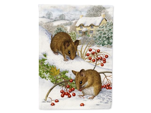 Caroline's Treasures ASA2028CHF Wood Mice and Berries Canvas House Size Flag Multicolor Large