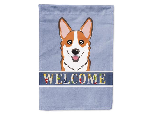 Caroline's Treasures BB1440CHF Red Corgi Welcome Flag Canvas Large Multicolor