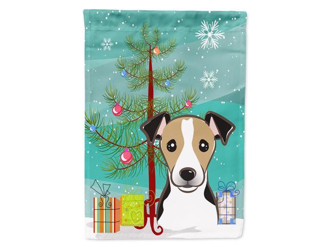 Caroline's Treasures BB1633CHF Christmas Tree and Jack Russell Terrier Canvas House Flag Large Multicolor
