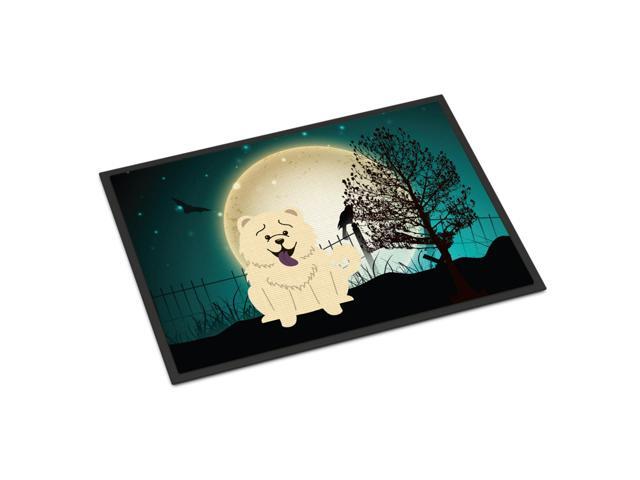 Caroline's Treasures Halloween Scary Chow White Indoor or Outdoor Mat 18x27 BB2330MAT 18 x 27 Multicolor