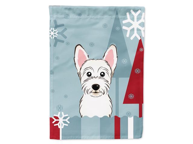 Caroline's Treasures BB1722CHF Winter Holiday Westie Canvas House Size Flag Multicolor Large