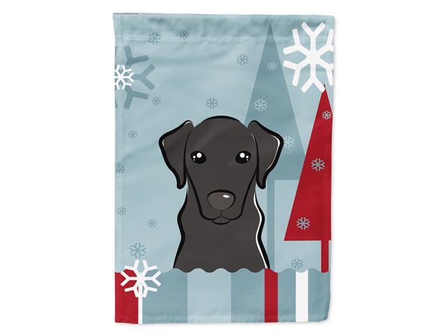 Caroline's Treasures BB1731CHF Winter Holiday Black Labrador Canvas House Size Flag Multicolor Large