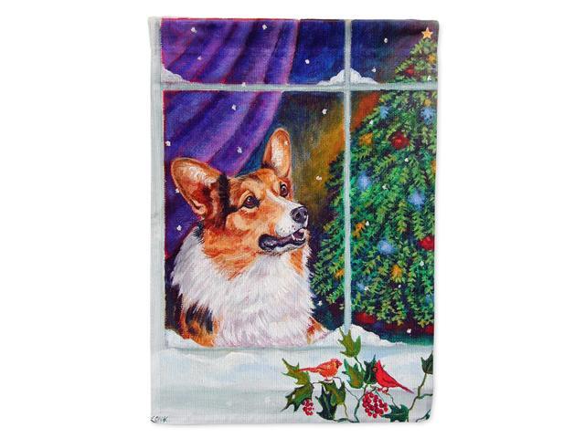 Caroline's Treasures 7305CHF Corgi Christmas Window Flag Canvas Large Multicolor