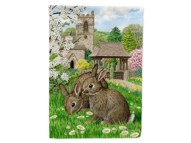 Caroline's Treasures ASA2023CHF Leveret Bunny Rabbit Canvas House Size Flag Multicolor Large