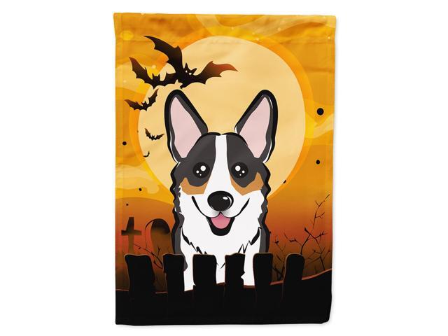 Caroline's Treasures BB1813CHF Halloween Tricolor Corgi Canvas House Size Flag Multicolor Large