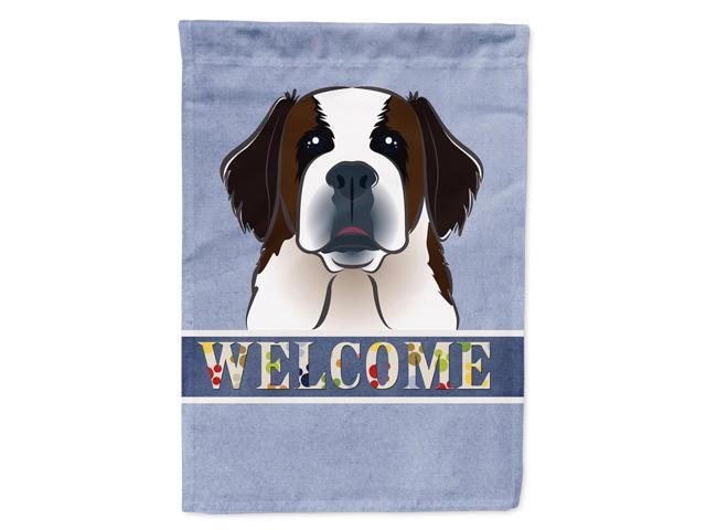 Caroline's Treasures BB1432CHF Saint Bernard Welcome Flag Canvas Large Multicolor