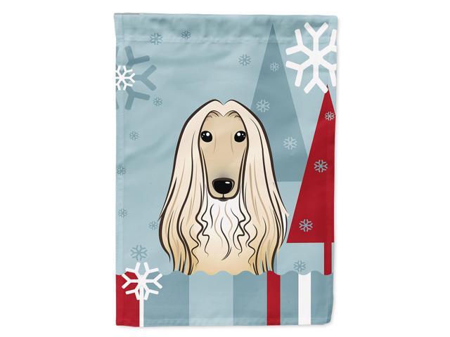 Caroline's Treasures BB1740CHF Winter Holiday Afghan Hound Canvas House Size Flag Multicolor Large