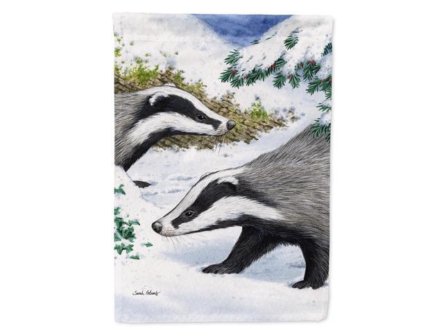 Caroline's Treasures ASA2040CHF Badgers Look Here Canvas House Size Flag Multicolor Large