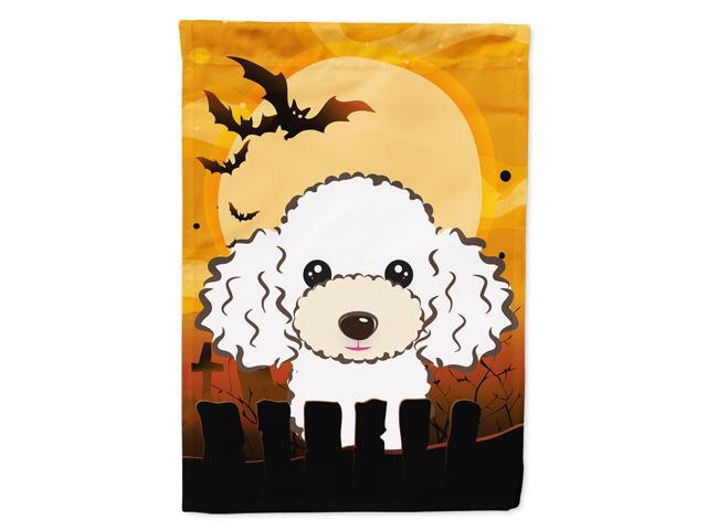 Caroline's Treasures BB1815CHF Halloween White Poodle Canvas House Size Flag Multicolor Large