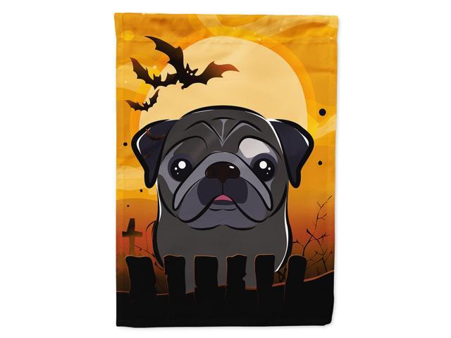 Caroline's Treasures BB1821CHF Halloween Black Pug Canvas House Size Flag Multicolor Large