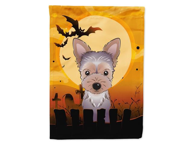 Caroline's Treasures BB1790CHF Halloween Yorkie Puppy Canvas House Size Flag Multicolor Large