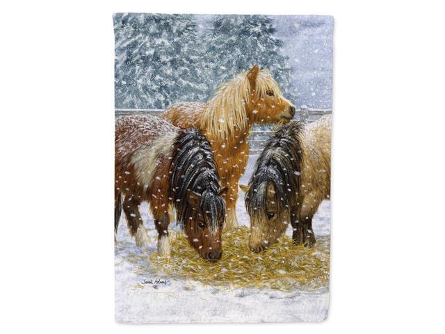 Caroline's Treasures ASA2146CHF Shetland Ponies Canvas House Size Flag Multicolor Large