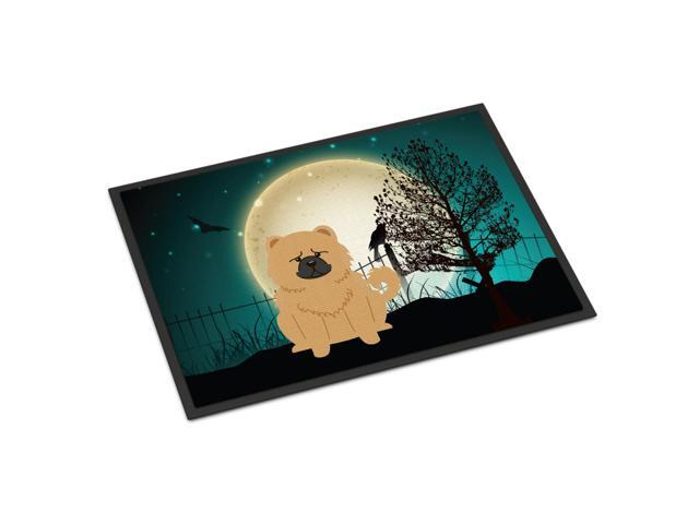 Caroline's Treasures Halloween Scary Chow Cream Indoor or Outdoor Mat 18x27 BB2334MAT 18 x 27 Multicolor