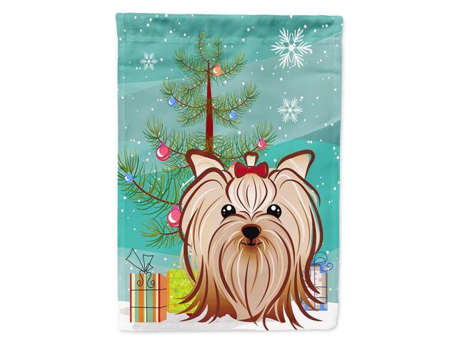 Caroline's Treasures BB1576CHF Christmas Tree and Yorkie Yorkshire Terrier Flag Large Multicolor