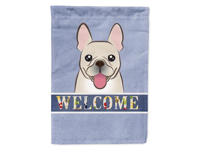 Caroline's Treasures BB1424CHF French Bulldog Welcome Flag Canvas Large Multicolor
