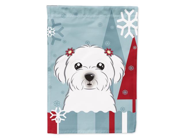 Caroline's Treasures BB1704CHF Winter Holiday Maltese Canvas House Size Flag Multicolor Large