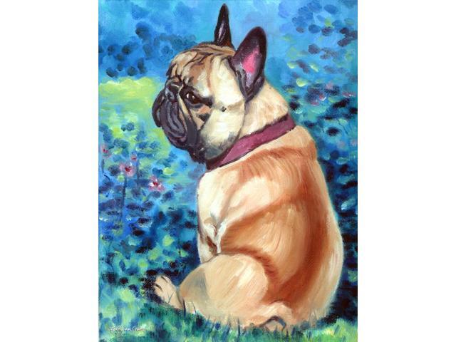 Caroline's Treasures 7313CHF Fawn French Bulldog in Flowers Flag Canvas Large Multicolor