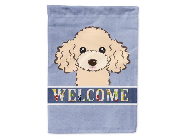 Caroline's Treasures BB1444CHF Buff Poodle Welcome Flag Canvas Large Multicolor