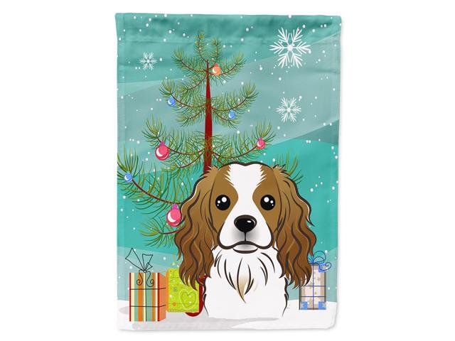 Caroline's Treasures BB1596CHF Christmas Tree and Cavalier Spaniel Canvas House Flag Large Multicolor