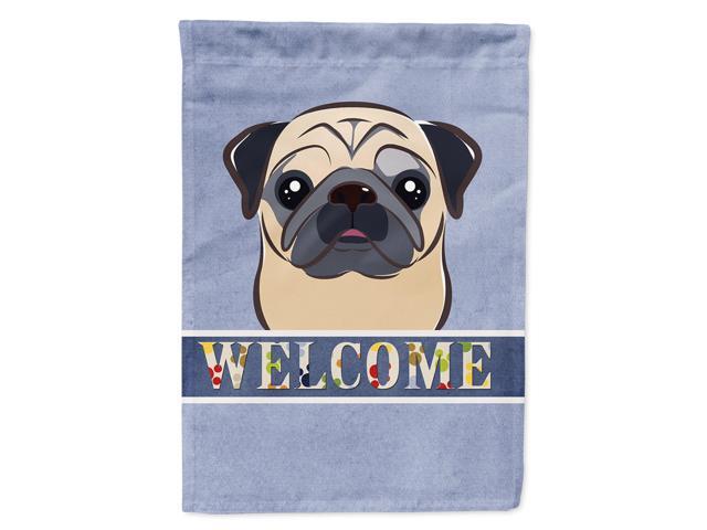 Caroline's Treasures BB1448CHF Fawn Pug Welcome Flag Canvas Large Multicolor