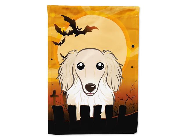 Caroline's Treasures BB1770CHF Halloween Longhair Creme Dachshund Canvas House Size Flag Multicolor Large